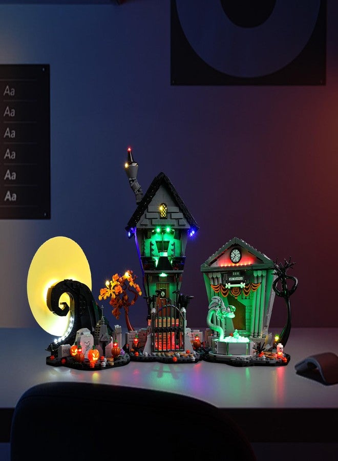 Kyglaring طقم إضاءة LED من Kyglaring متوافق مع مكعبات بناء Lego Tim Burton's The Nightmare Before Christmas 21351، ملحقات إضاءة مطورة لمجموعة النموذج 21351 (أضواء فقط) - Image 5